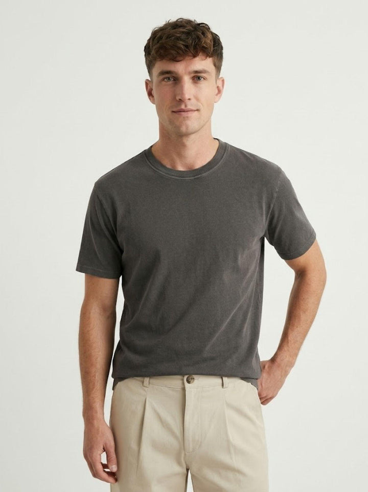 T-shirt in jersey di cotone taupe 5960426 673 ANDREA MORANDO 