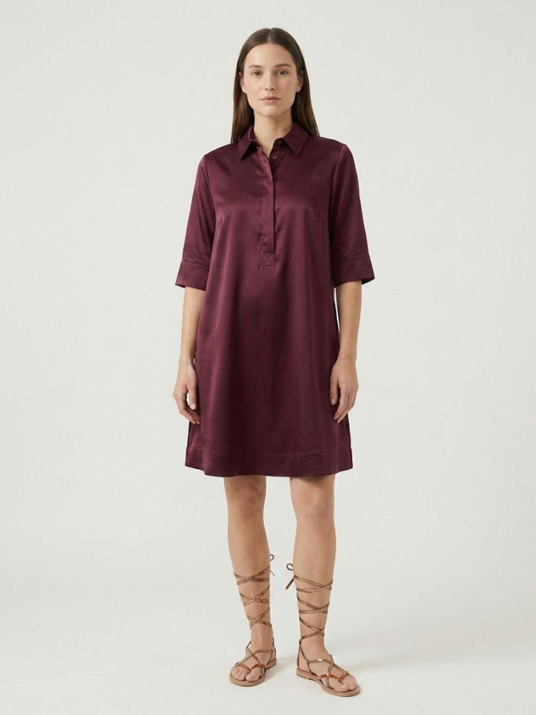 Abito midi a trapezio in cotone amarena 4674 AMARENA ANDREA MORANDO 