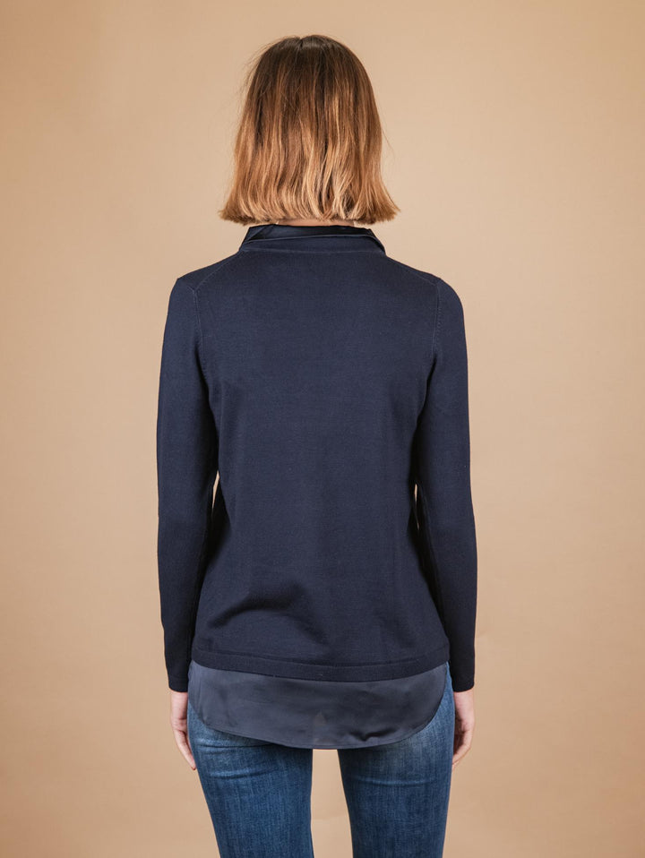 MAGLIA CAMICIA 2 IN 1 BLU 2351000 089 ANDREA MORANDO 