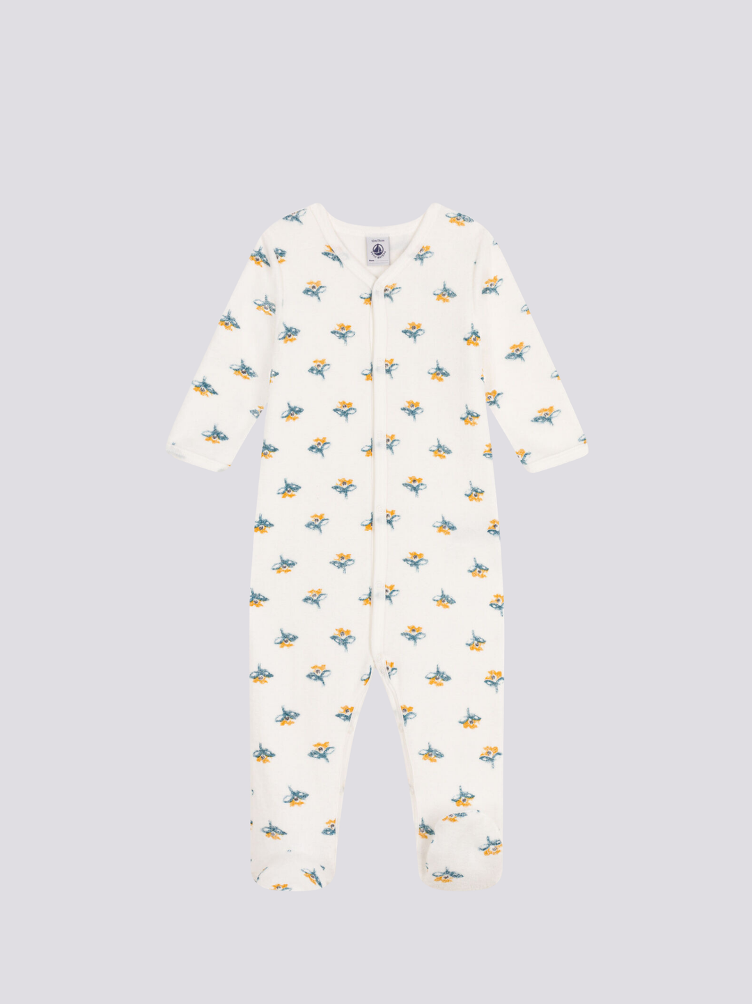 PIGIAMA IN TESSUTO FELPATO A FIORI A08E7 01 PETIT BATEAU 