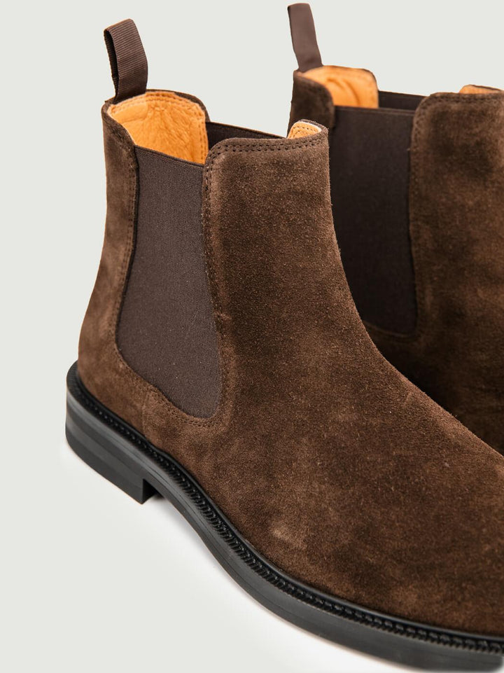 STIVALETTO CHELSEA IN PELLE SCAMOSCIATA TESTA MORO 2320/52 T MORO SAXONE 