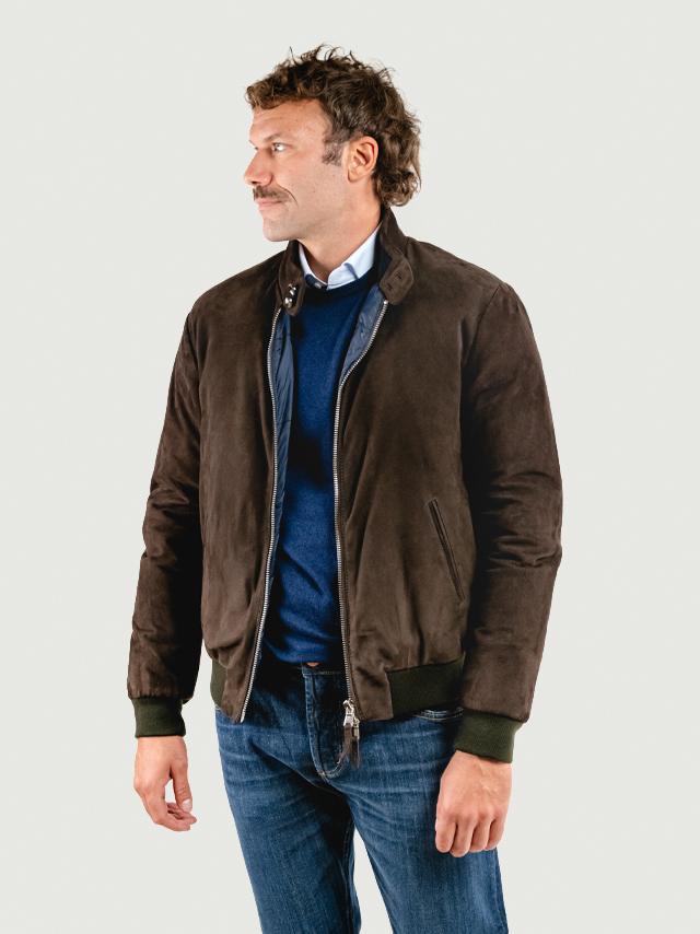 GIACCA ELVIS IN CAMOSCIO TESTA MORO ELVIS 86 JACK LEATHER 