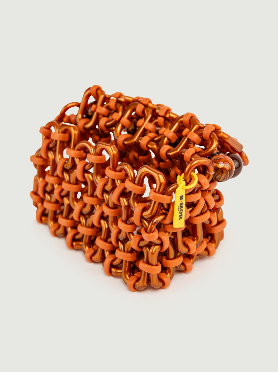 BORSA BUBBLE IN RESINA ARANCIO METALLIZZATO BUBBLE METALLIC ORANGE BIMOR 