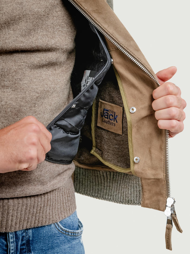 GIUBBOTTO THAMES KNIT IN CAMOSCIO E MAGLIA THAMES KNIT 936 JACK LEATHER 