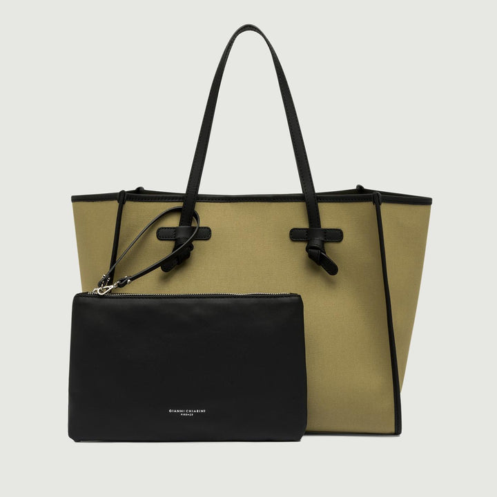 BORSA SHOPPING MARCELLA IN CANVAS COLOR KAKI BS 6850/24PE CNV-SE 13407 GIANNI CHIARINI 