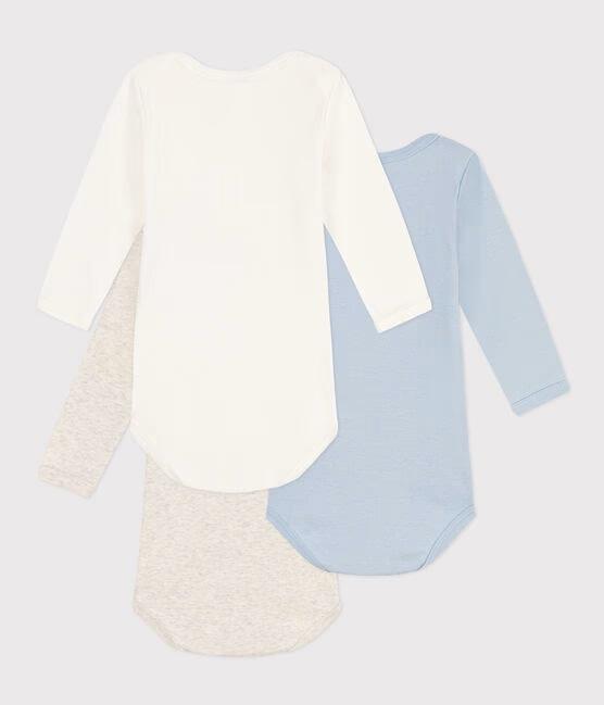 Confezione da 3 body a maniche lunghe tinta unita in cotone A0BG2 00 PETIT BATEAU 