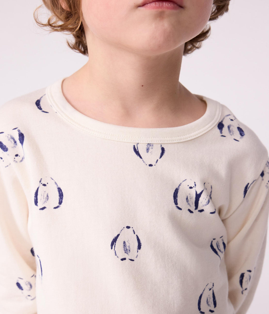 Pigiama bambino in tessuto felpato con pinguini stampati A0DS7 01 PETIT BATEAU 