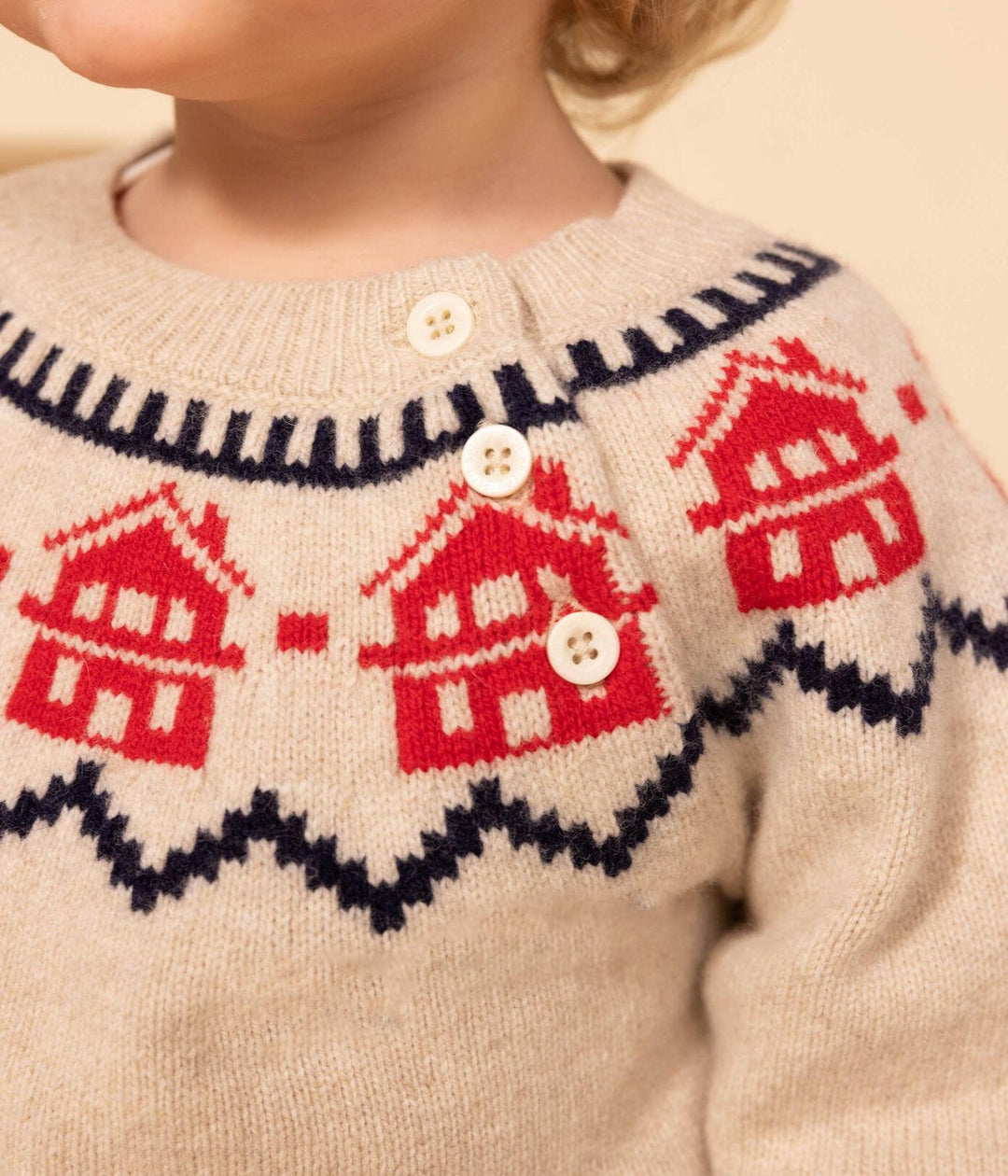 MAGLIONE IN TRICOT DI LANA E COTONE PER BEBÈ A08AA 01 PETIT BATEAU 