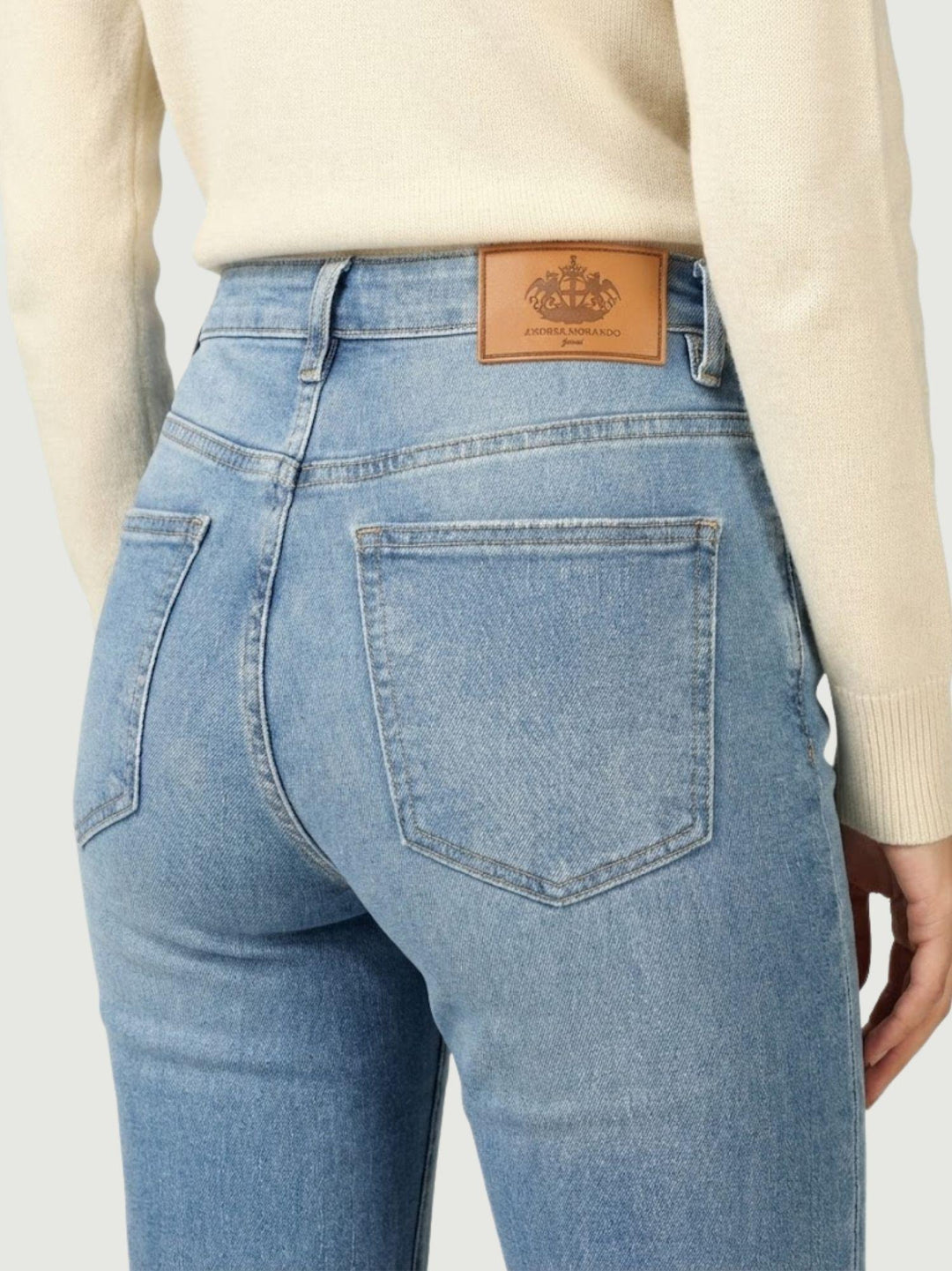 Jeans a zampa in denim lavaggio chiaro 9115 DENIM CHIARO ANDREA MORANDO 