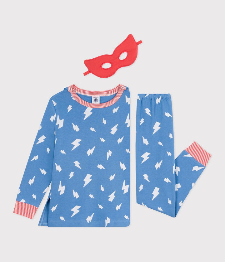 Pigiama bambino travestimento fosforescente in cotone con mantello A0EM1 01 PETIT BATEAU 