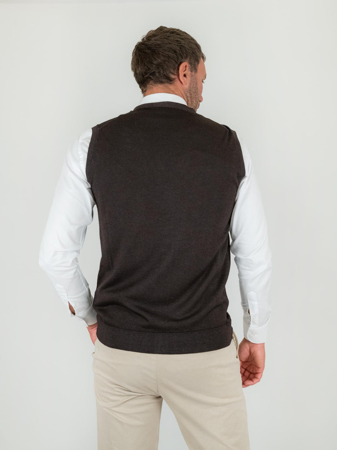 GILET IN LANA MERINO TESTA MORO 0003 33 FIESOLI DANIELE 