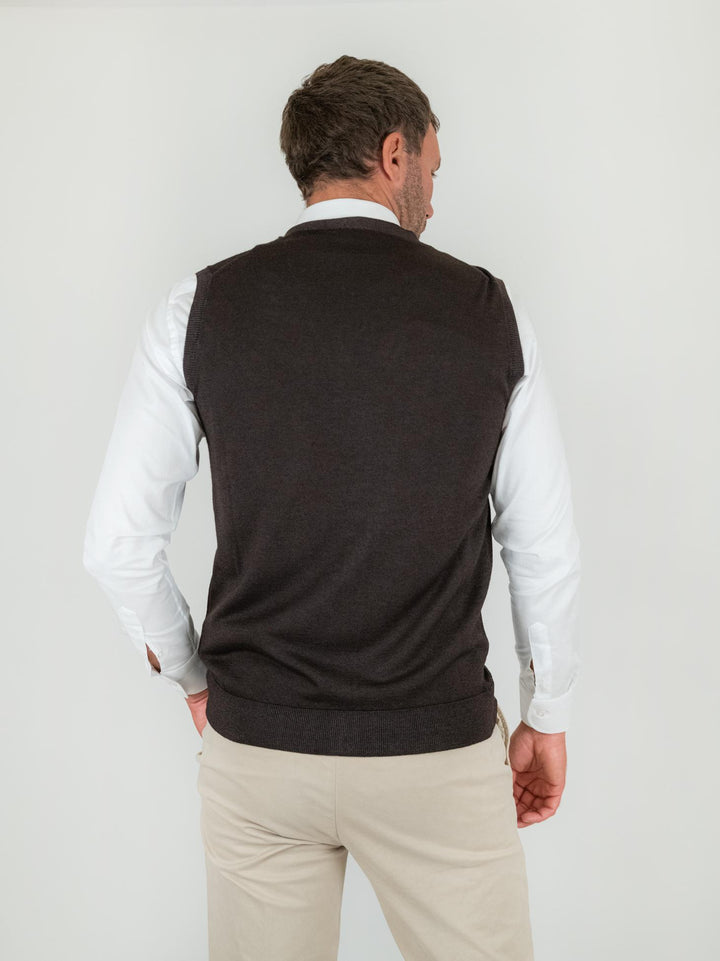 GILET IN LANA MERINO TESTA MORO 0003 33 FIESOLI DANIELE 