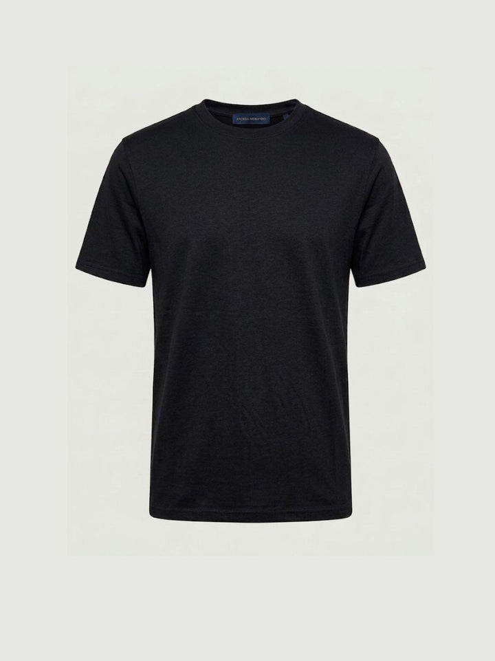 T-shirt in jersey di cotone nera 5903426 900 ANDREA MORANDO 