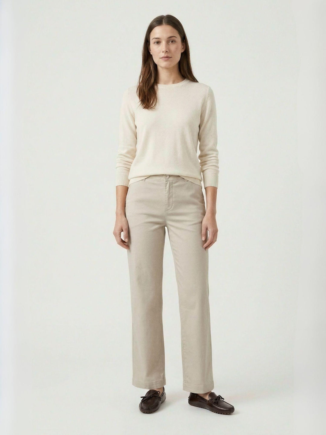 Pantalone a palazzo beige 80378GB BEIGE ANDREA MORANDO 