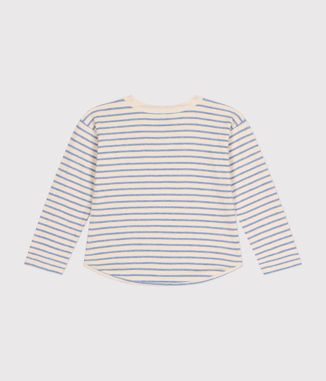 T-shirt a righe azzurre con maniche lunghe A0BJD 02 PETIT BATEAU 