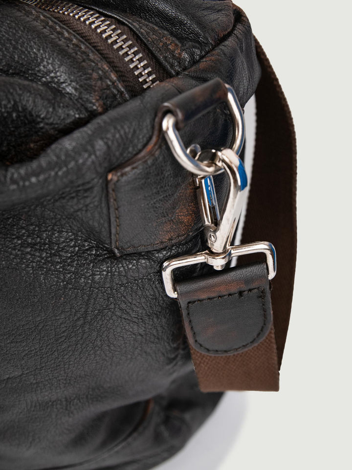 BORSA IN PELLE TESTA MORO LUCKY LUCKY 114 JACK LEATHER 