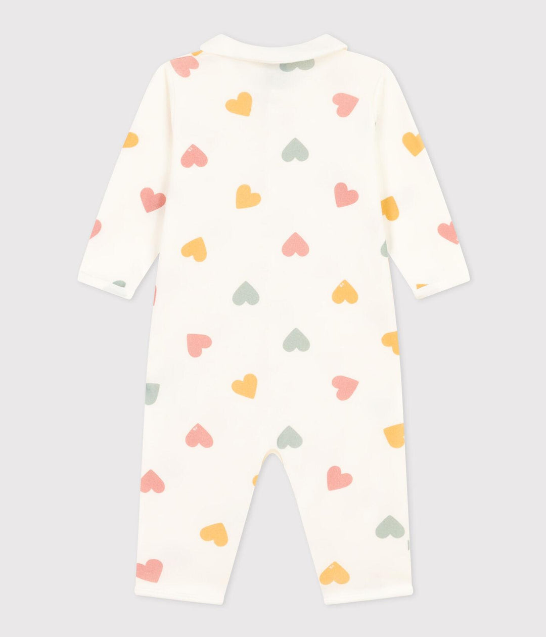 PIGIAMA BEBÈ SENZA PIEDI A CUORI MULTICOLORI IN COTONE A086C 01 PETIT BATEAU 