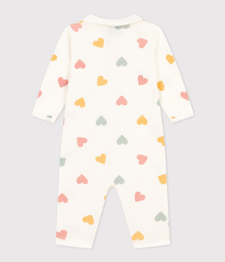 PIGIAMA BEBÈ SENZA PIEDI A CUORI MULTICOLORI IN COTONE A086C 01 PETIT BATEAU 