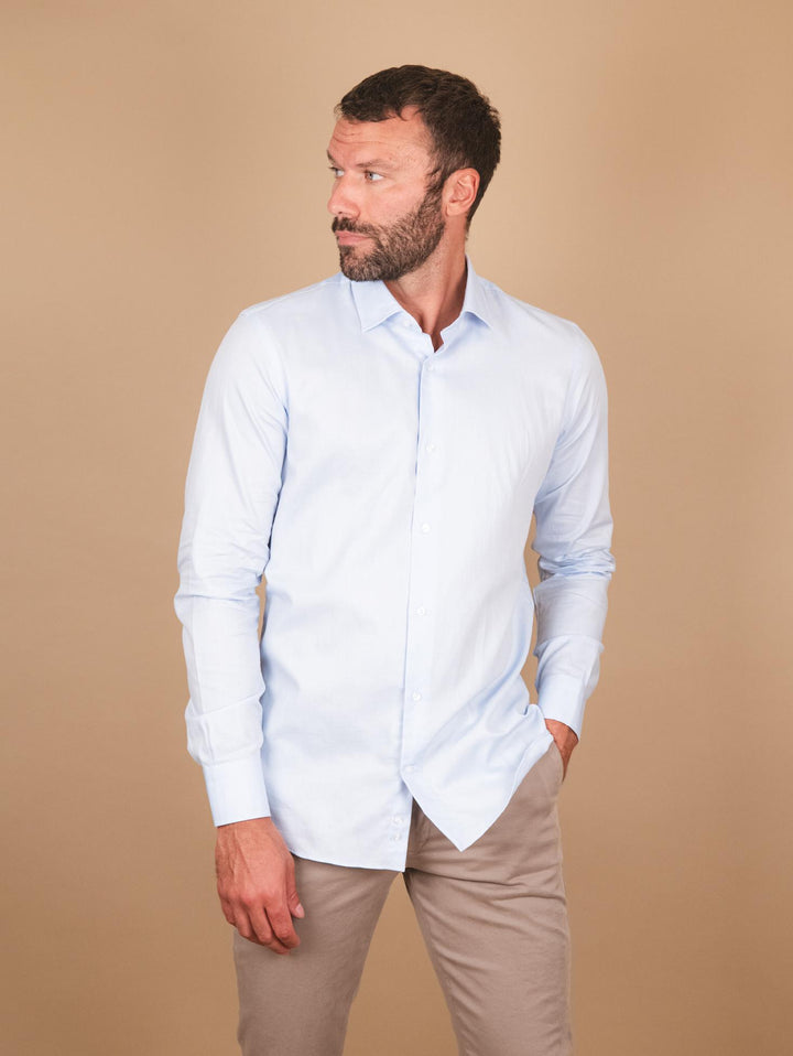 CAMICIA IN COTONE AZZURRO ROYAL/SLIM AZZURRO ANDREA MORANDO 