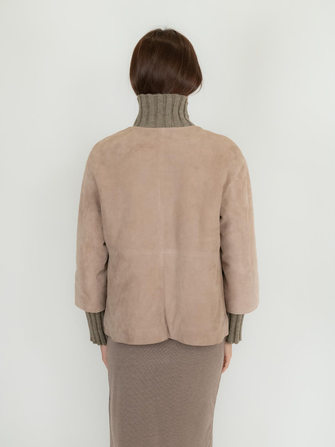 GIACCA IXIA IN CAMOSCIO BEIGE IXIA 055 JACK LEATHER 