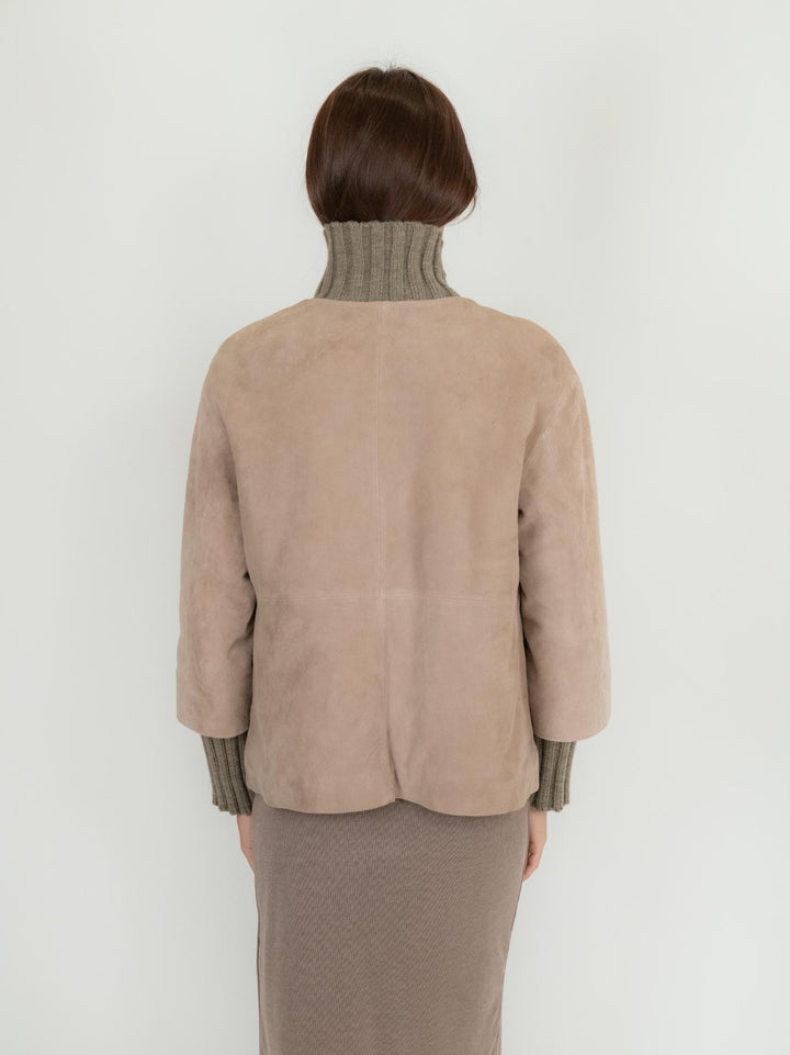 GIACCA IXIA IN CAMOSCIO BEIGE IXIA 055 JACK LEATHER 