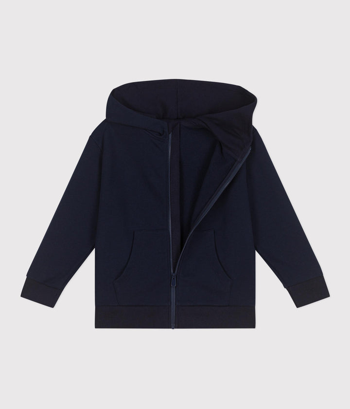 Felpa con cappuccio e cerniera in cotone tinta unita bambino A0CZC 03 PETIT BATEAU 