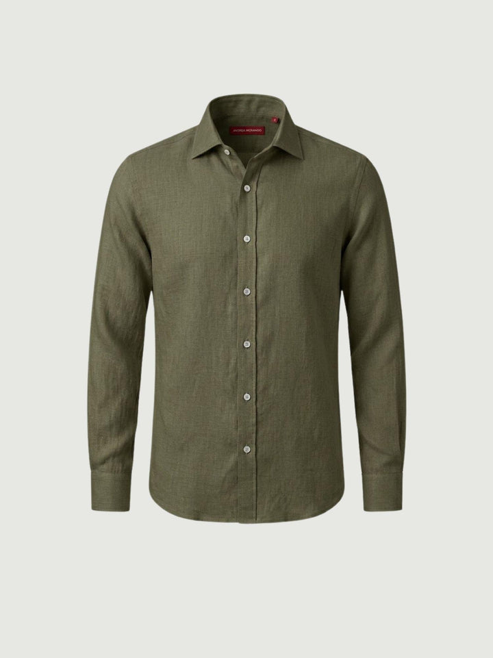camicia in lino verde militare 30 16 ANDREA MORANDO 