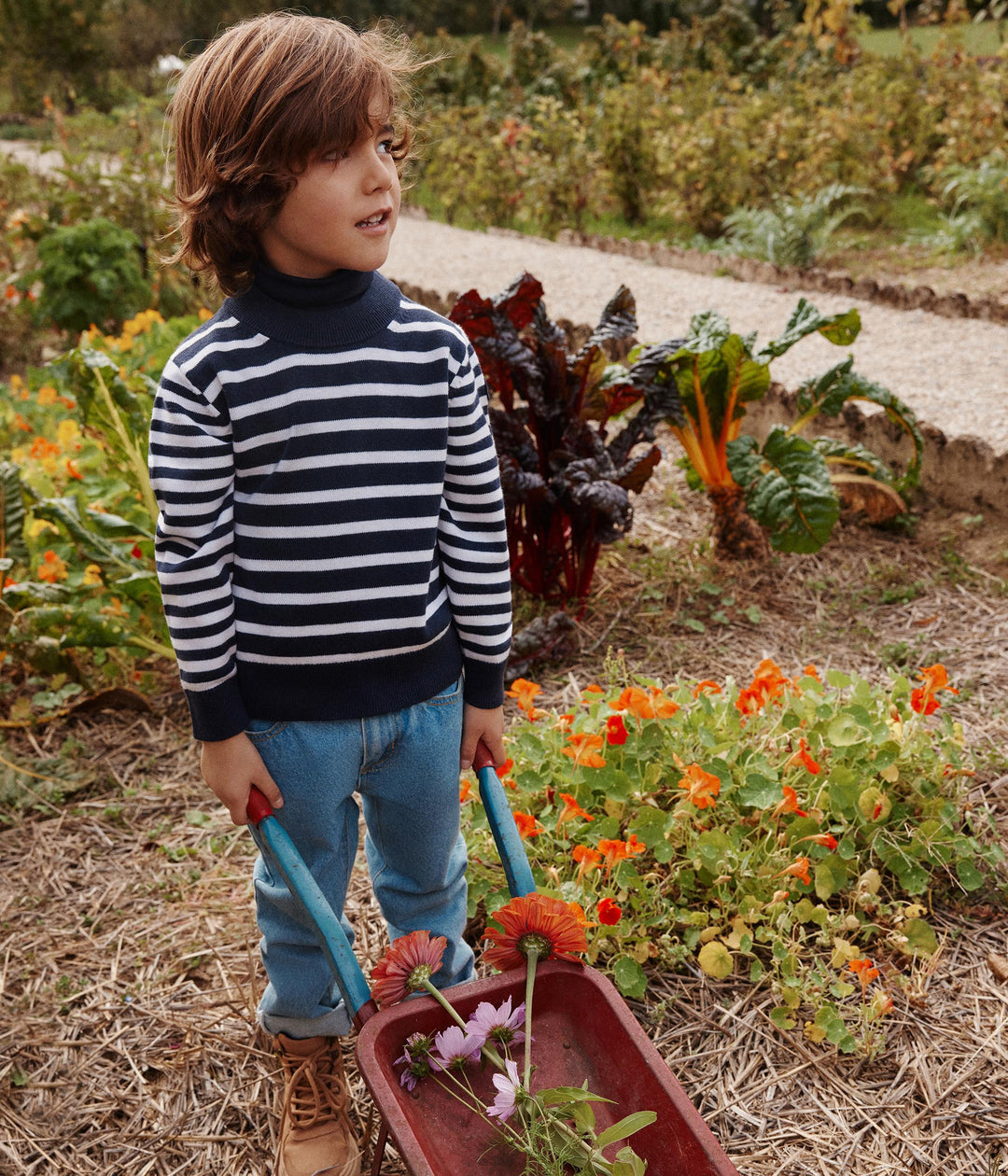 PULLOVER RIGATO IN LANA E COTONE BAMBINO A09KB 01 PETIT BATEAU 