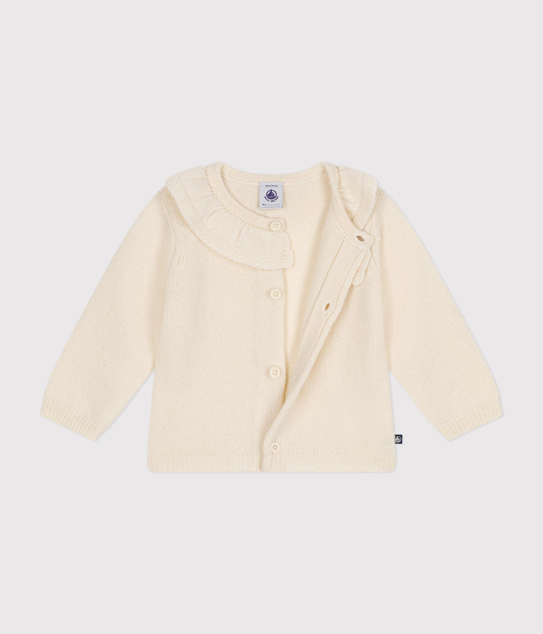 Cardigan con colletto in maglia con lana A0B3S 01 PETIT BATEAU 