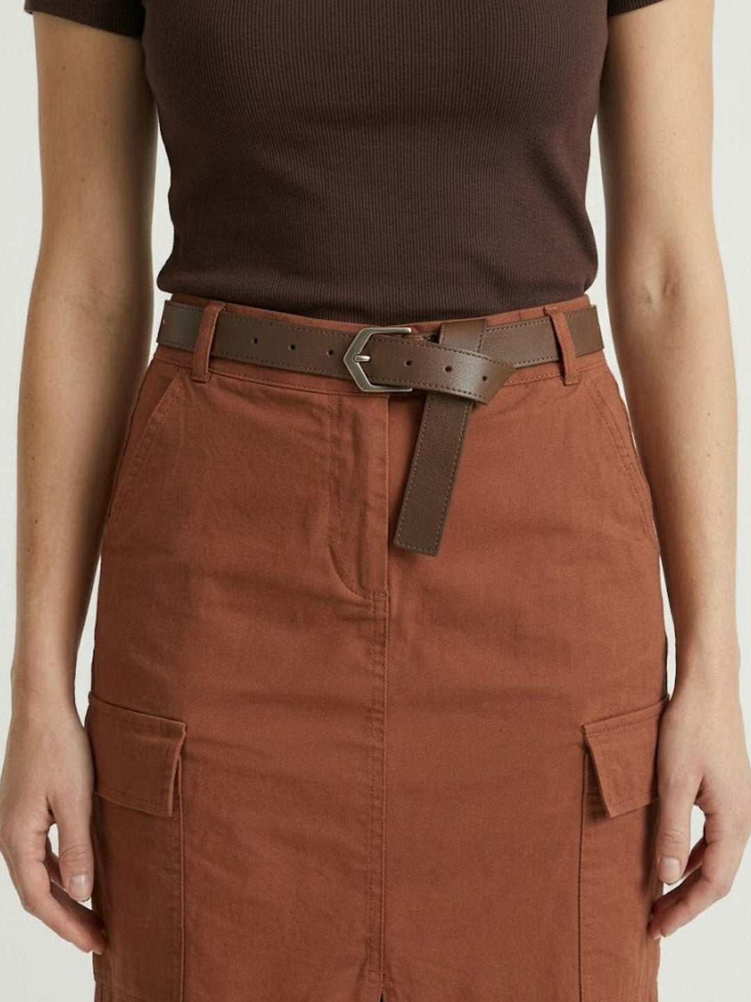 Gonna cargo midi in cotone color ruggine 6105 RUGGINE ANDREA MORANDO 