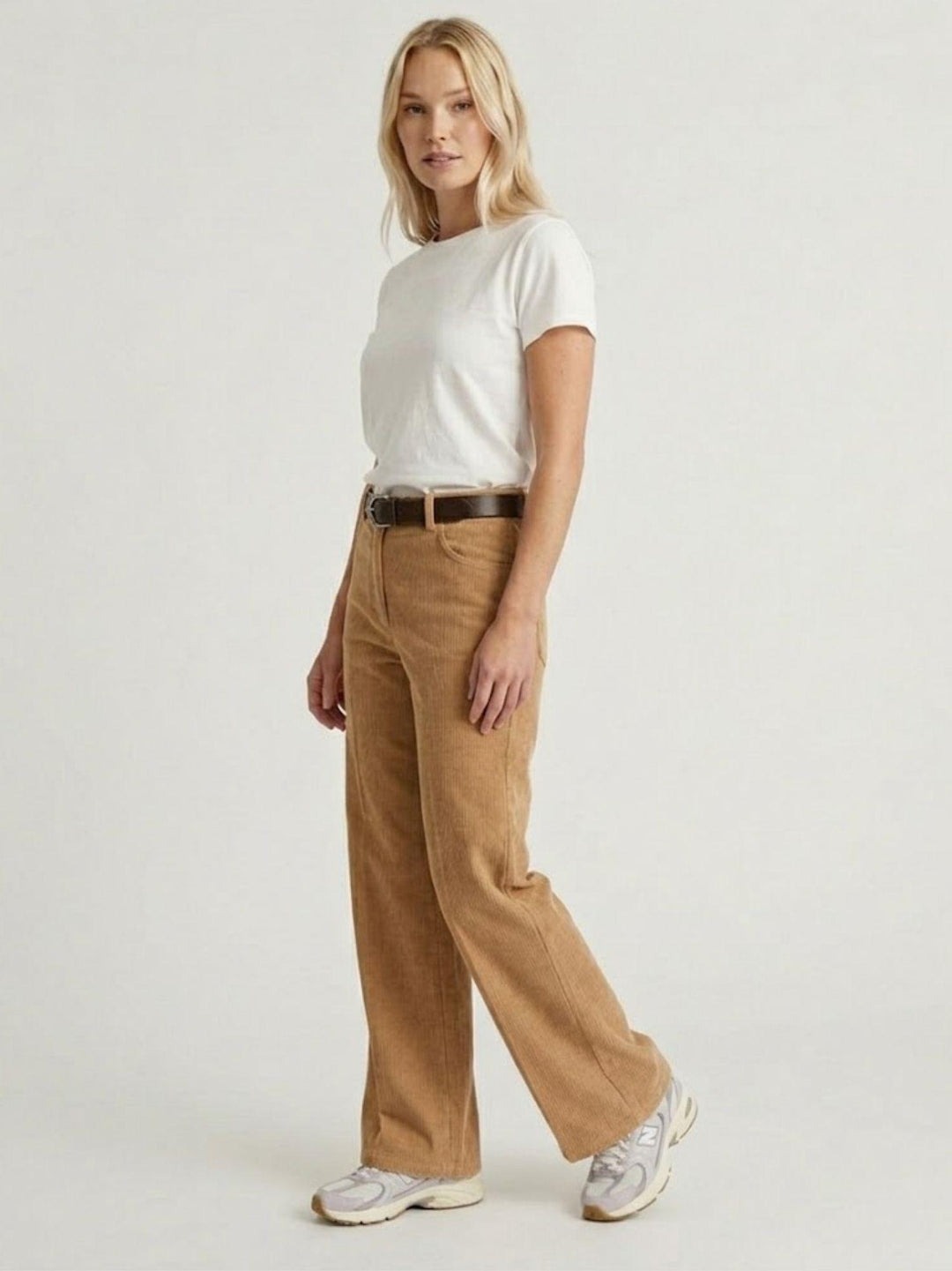 Pantalone a palazzo gamba ampia in cotone kaki 5546 KAKY ANDREA MORANDO 