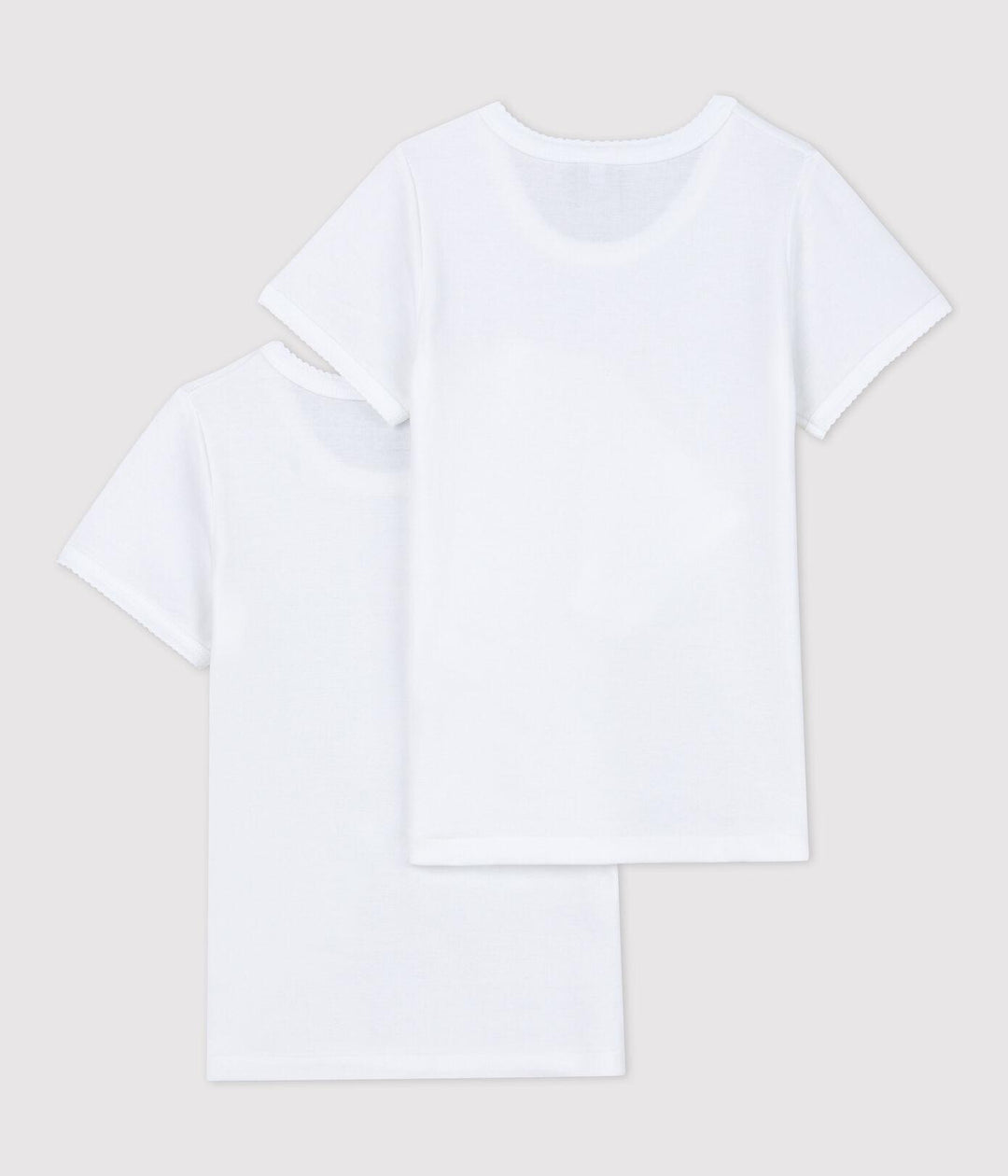CONFEZIONE DA 2 T-SHIRT BIANCHE MANICA CORTA BAMBINA A01FY 00 PETIT BATEAU 