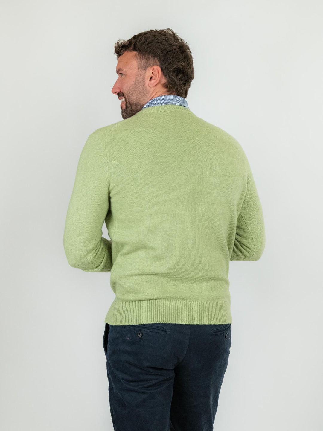 MAGLIONE GIROCOLLO LIME MISTO CASHMERE 1211224 382 ANDREA MORANDO 
