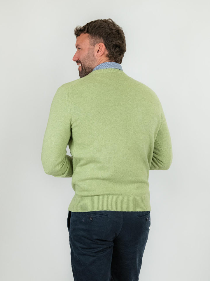 MAGLIONE GIROCOLLO LIME MISTO CASHMERE 1211224 382 ANDREA MORANDO 