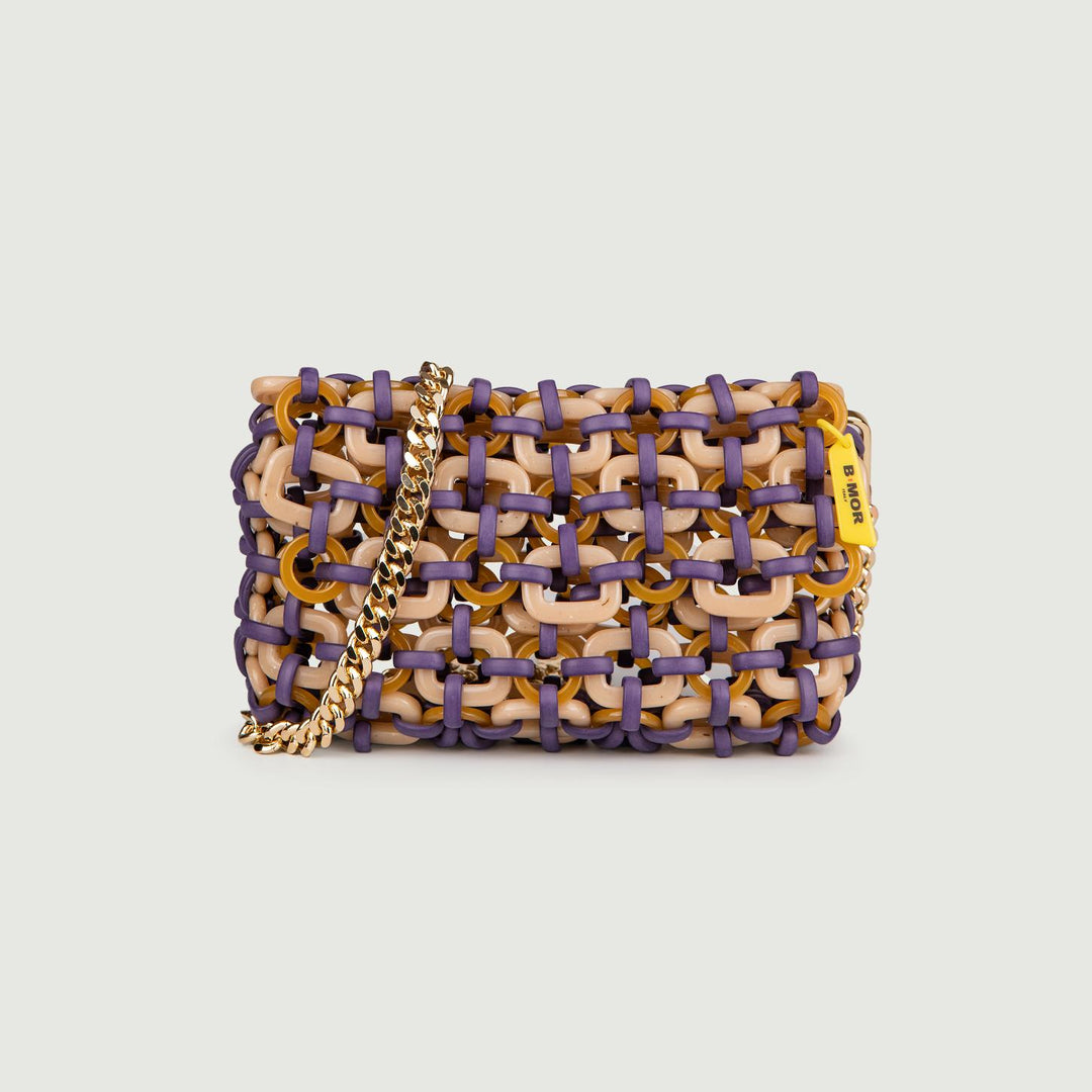 CLUTCH IN RESINA MULTICOLOR VIOLA "SHELL" SHELL VIOLA BIMOR 
