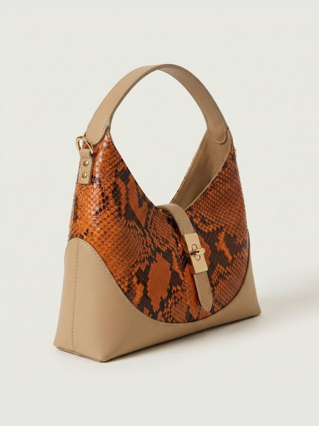 Borsa a spalla Elly in pelle di pitone arancione ELLY-PITONE ARANCIONE BIMOR 