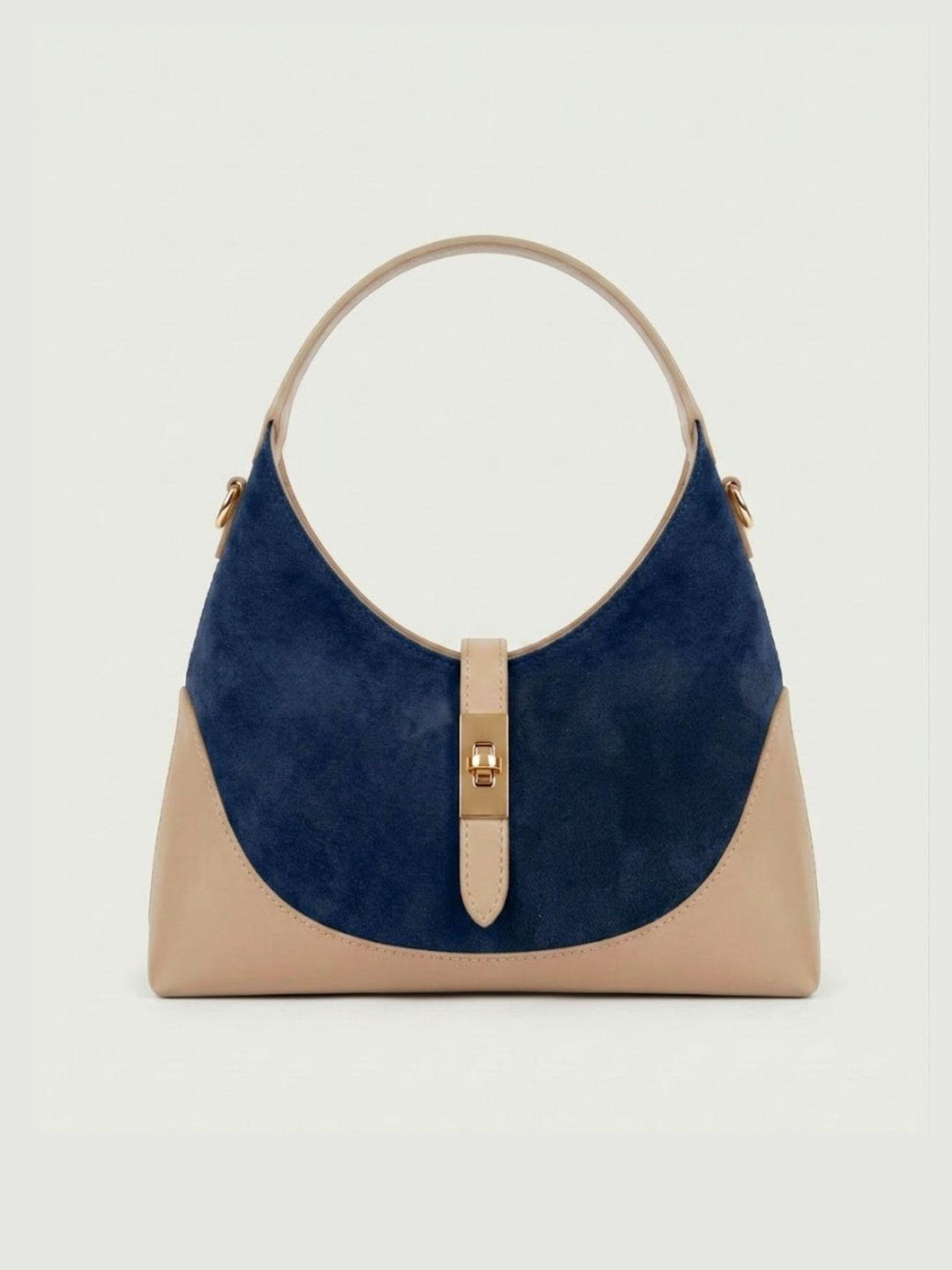 Borsa a spalla Elly in pelle scamosciata blu ELLY BLU BIMOR 
