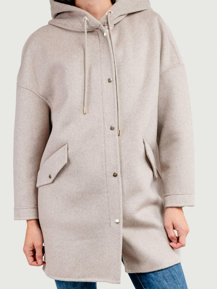 CAPPOTTO PARKA MICHELLE IN LANA BEIGE MICHELLE BEIGE ANDREA MORANDO 