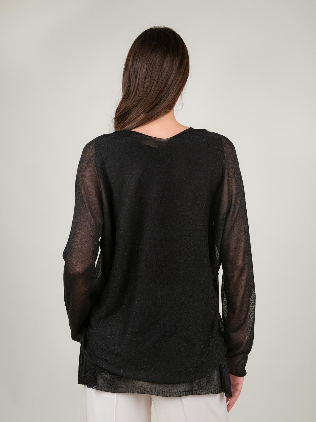 MAGLIA OVER NERA LUREX 12104 NERO ANDREA MORANDO 