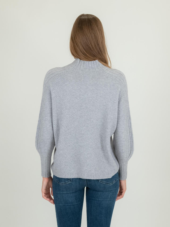LUPETTO IN MAGLIA GRIGIO PERLA CON MANICHE A SBUFFO 0570/273 0020 BIMOR 