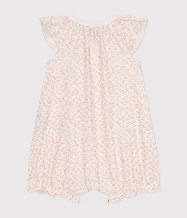 TUTA CORTA  CON STAMPA A FIORI ROSA BEBÈ A09Q6 01 PETIT BATEAU 