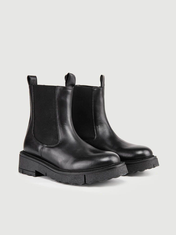 STIVALETTO BEATLES IN PELLE SPAZZOLATA NERO 5208-13 NERO ANDREA MORANDO 
