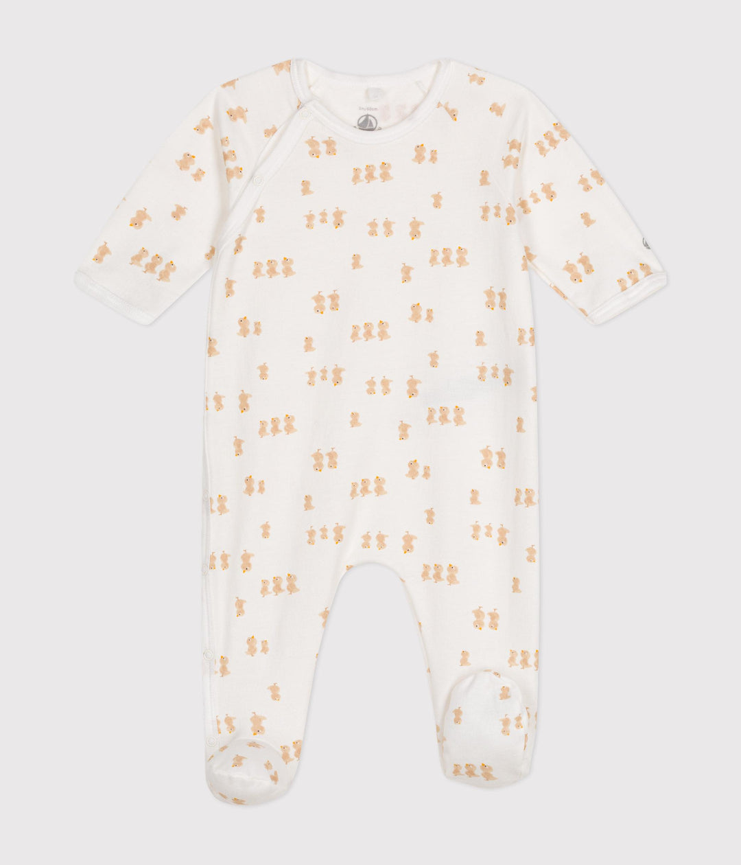 Pigiama in tessuto felpato fantasia pulcini A0ATF 01 PETIT BATEAU 