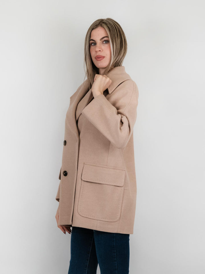 CAPPOTTO PEACOAT CON MAXI REVERS CAMMELLO 9833RO CAMMELLO ANDREA MORANDO 