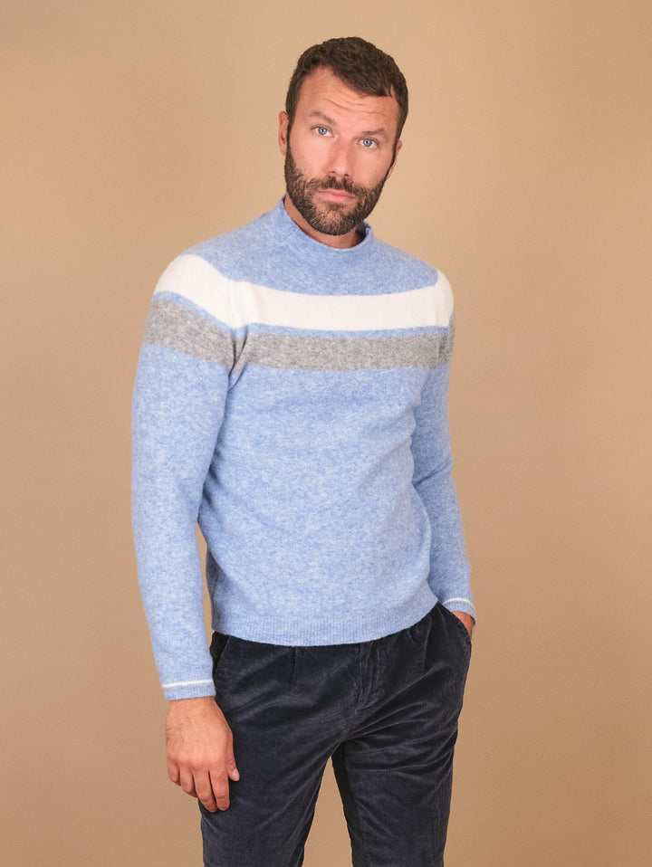 GIROCOLLO AZZURRO IN MISTO LANA MERINO 0094 0021 FIESOLI DANIELE 