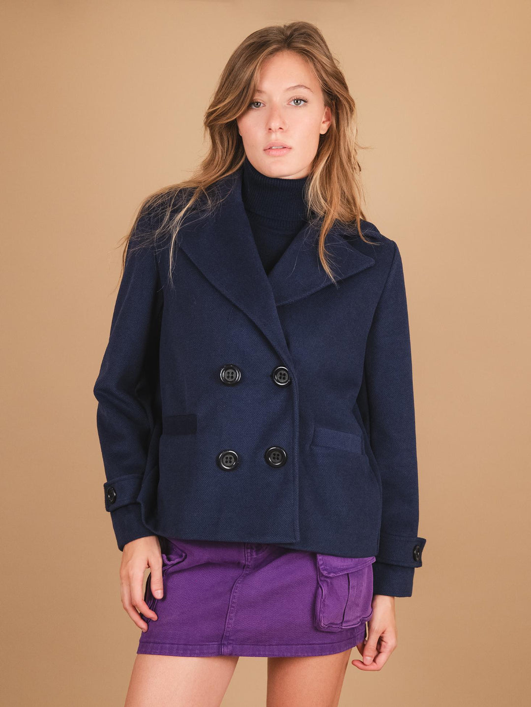 PEACOAT DOPPIOPETTO OVERSIZE BLU G4 BLU ANDREA MORANDO 