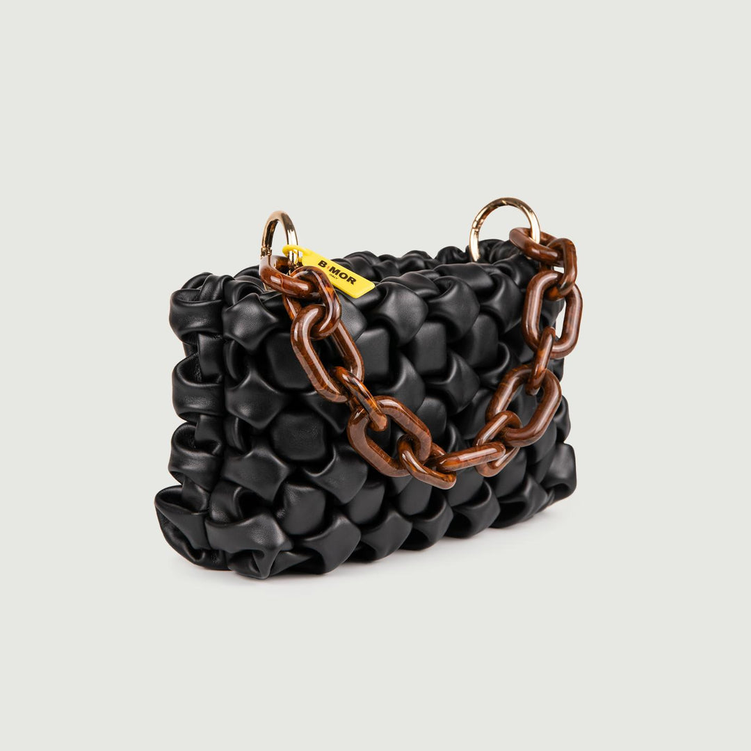 BORSA IN PELLE INTRECCIATA NERO "CURLY" CURLYNEW NERO BIMOR 