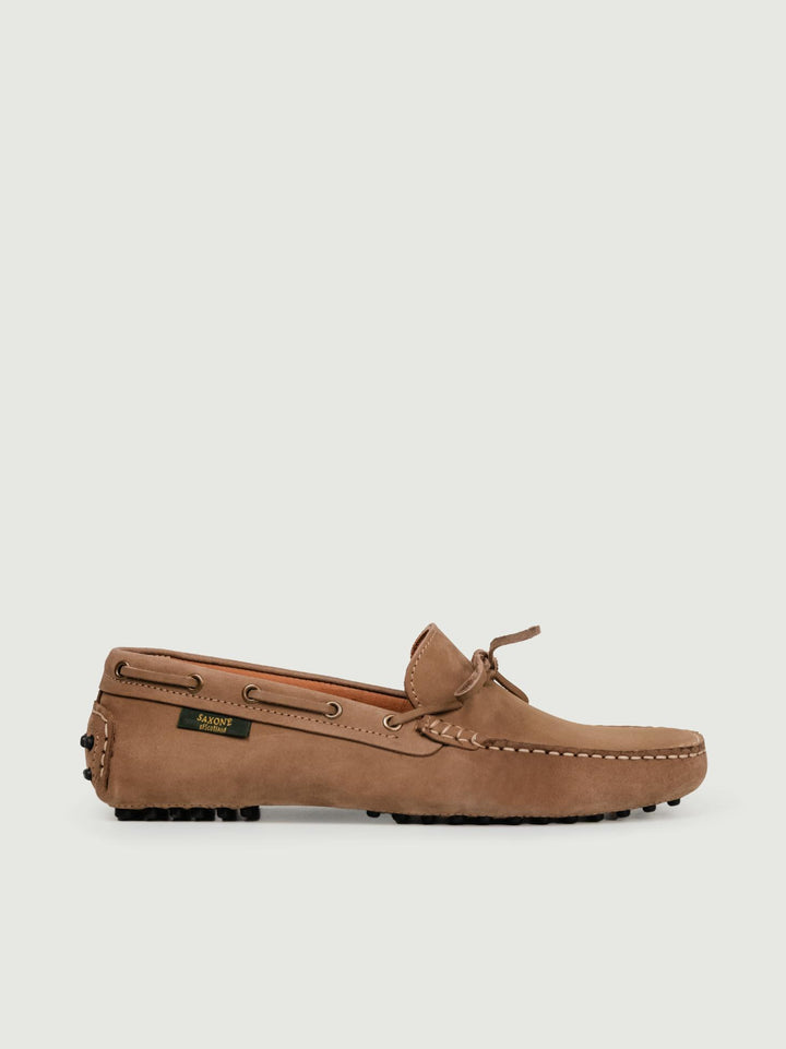 MOCASSINO CON GOMMINI IN CAMOSCIO BEIGE