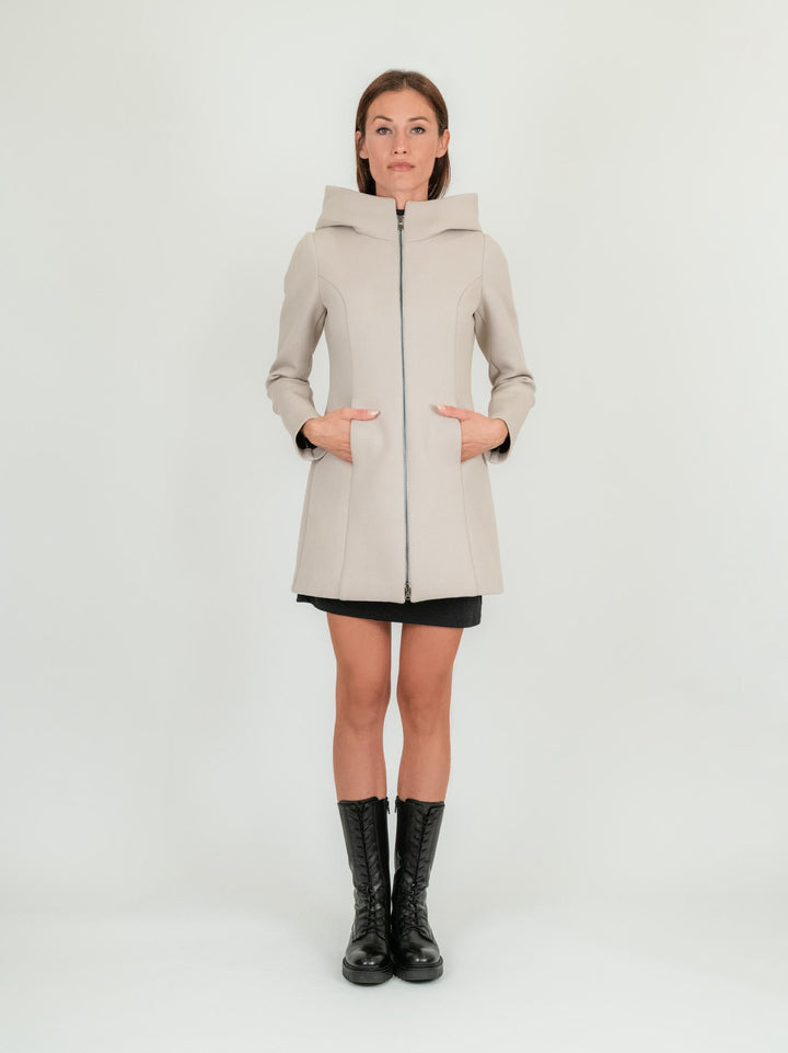 CAPPOTTINO TECNICO BEIGE CON CAPPUCCIO 97821LO BEIGE ANDREA MORANDO 