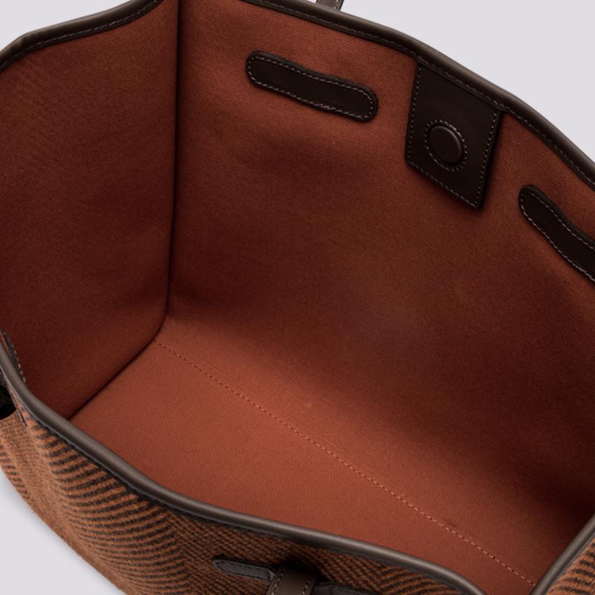 Shopping Marcella in tessuto spiga ginger cioccolato BS 6850/23AI SPIGA 13240 GIANNI CHIARINI 